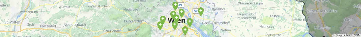 Map view for Pharmacy emergency services in Wien